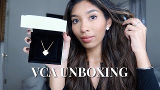 VAN CLEEF VINTAGE ALHAMBRA NECKLACE AND EARRINGS UNBOXING [upl. by Demetri]