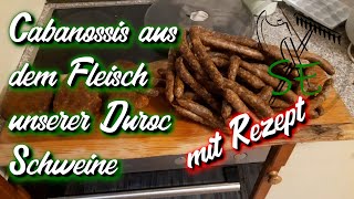 Cabanossi aus dem Fleisch unserer Duroc Schweine [upl. by Aymahs]