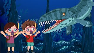 Were Going on a Mosasaur Hunt 🦖 🎶 Song for Preschoolers for Circle Time [upl. by Nnagem]