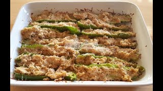 Recette Poivrons verts farcis au four [upl. by Nappie284]