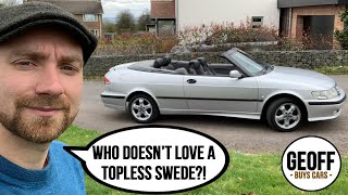 2001 Saab 93 20T Convertible Walk around and Service History [upl. by Wolfie164]