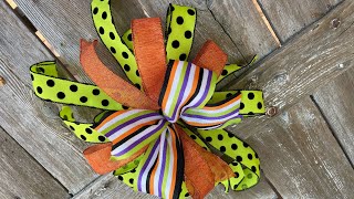 How to make a Halloween Funky Bow with Added Tail Center [upl. by Sumer]