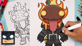 How To Draw GhostRiDurrr 🍔 Fortnite [upl. by Asseralc]