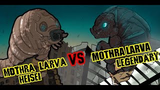 MOTHRA LARVA HEISEI VS MOTHRA LARVA MONSTERVERSE KAIJU MOMENTS [upl. by Aiset955]