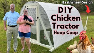 Beginners guide to building a chicken coop  DIY Hoop coop chicken tractor [upl. by Eelrebma]