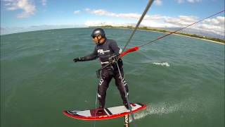 How to Jibe a kitefoilboard 1 kiteboarding tutorial Kitefoiling hydrofoil foiling techniques [upl. by Ahs]