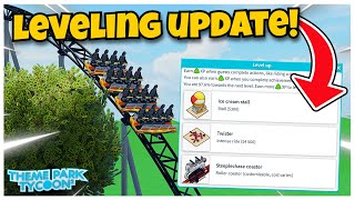 Theme Park Tycoon 2 LEVELING UPDATE New Trees Rides AND MORE [upl. by Ahsenyt]