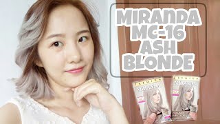 New Miranda MC16 Ash Blonde  Cara Cat Rambut Ash Blonde SilverGreyPlatinum  Tutorial Review [upl. by Arded]