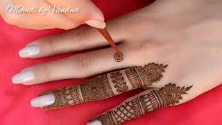 Fingers mehndi design  latest finger mehndi design  back hand mehndi design mehndibyvandna [upl. by Novel]