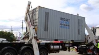 Interstate Removals  Side Loader Moving Container Unload  Perth [upl. by Weitzman809]