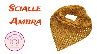 Come Realizzare un Semplice Scialle Triangolare🧶 Scialle Ambra Tutorial [upl. by Gatias]