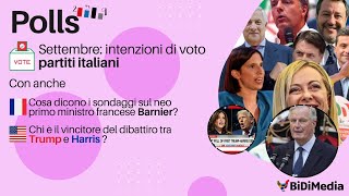 Le intenzioni di voto di settembre degli italiani  Polls [upl. by Demitria915]