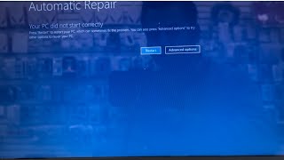 Your PC did not start correctly Press Restart to restart your PChp laptop [upl. by Laina]