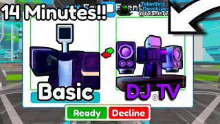 🤯OMG DJ TV MAN in 14 Minutes 🎶 BASIC to DJ TV MAN Toilet Tower Defense EP 72 PART 1 Roblox [upl. by Ynnij]