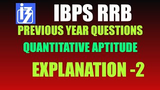 IBPS Arithmetic Test 1  part 2  IBPS RRB PREVIOUS YEAR QUESTIONS  Banks Arithmetic [upl. by Nodnerb128]