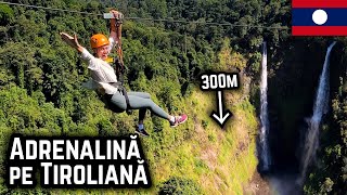 Cu frican dinți pe cel mai lung Zipline din Laos  Pakse Loop Day 3  Backpacking SE Asia [upl. by Aurilia]