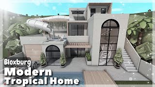 BLOXBURG Modern Tropical Home Speedbuild  Roblox House Build [upl. by Nicolle]