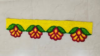 how to make woolen rangoli mat at home doormatedecoratingfur rangoli matwoolen door patiivideo [upl. by Haram]