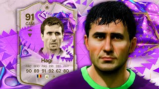 91 Ultimate Birthday Icon Hagi Player Review  EA FC 24 [upl. by Oys]