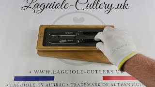 Set of 2 Laguiole Steak Knives Buffalo Horn [upl. by Caputo913]