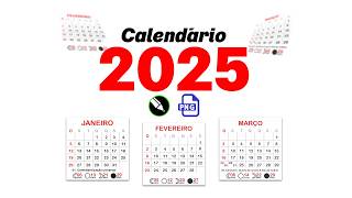 Calendários 2025 editáveis CDR [upl. by Norved61]