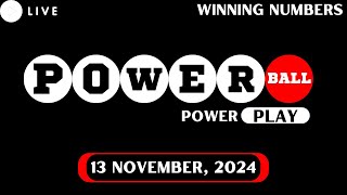 Powerball Lottery Drawing for Nov 13 2024  Live Winning Numbers amp Results [upl. by Eetnod]