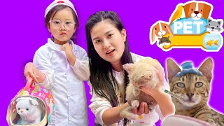 Mèo con bị sổ mũi Cam Cam làm bác sĩ thú y chữa bệnh cho thú cưng [upl. by Ocinom854]