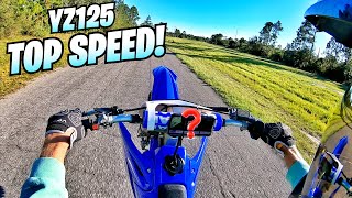 TOP SPEED ON MY NEW YZ125 DIRT BIKE [upl. by Ursal]