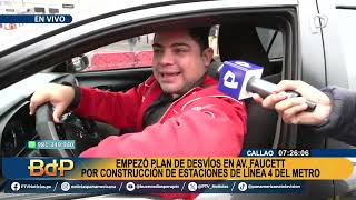 Av Faucett caos vehicular tras inicio de desvíos por obras de Línea 4 del Metro de Lima y Callao [upl. by Cawley]