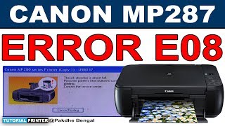 CARA PERBAIKI PRINTER CANON MP287 ERROR E08 the ink absorber is almost full [upl. by Hough]