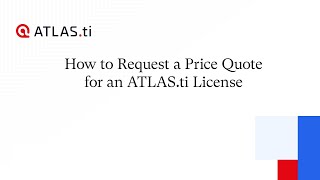 How to Request a Price Quote for an ATLASti License [upl. by Romilda240]