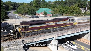 B631 Engines CP HU 7014 NS 4106 SB Tankers Acworth Georgia 10323 3 passes [upl. by Primaveras297]