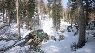 Timberjack 240C in Snow Conditions [upl. by Remat]