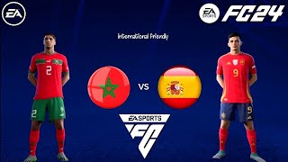 FC 24  Morocco vs Spain  International friendly Ft AHakimi HZiyash Moratha Gavi gameplay Xbox [upl. by Hoy383]