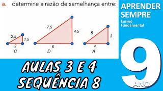 Perímetro e Área de Triângulos Semelhantes 9º Ano Aulas 3 e 4 Sequência 8 [upl. by Faxun]