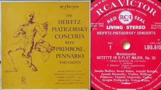 Mendelssohn Octet in E Flat Major Op 20 Heifetz  Piatigorsky Concerts  LP Restoration [upl. by Tsew]