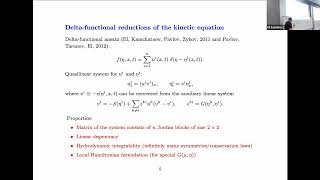 Dr Eugene Ferapontov  Deltafunctional reductions of the kinetic equation for soliton gas [upl. by Gnil]