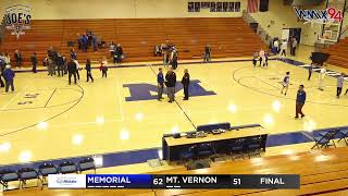 Mt Vernon Rams Basketball at Evansville Memorial Tigers  202324 [upl. by Bannister]