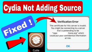 Cydia Source Verification Error Fixed  Working Method to Fix this issue Source Not adding to Cydia [upl. by Bradski]