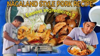 Quick and delicious pork recipe  Authentic Nagaland cooking  4 simple ingredients Mukbang [upl. by Sivra70]