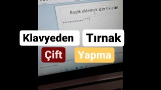 Klavyede Çift Tırnak ” İşareti Nasıl YapılırKlavyede çift Tırnak İşareti Nasıl Yapılırbilgi tv [upl. by Thad]