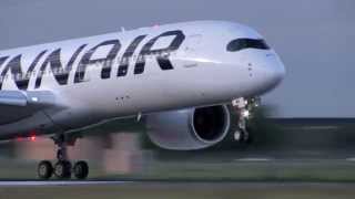 The First A350 Finnair Test flight Takeoff and Landing [upl. by Renard623]