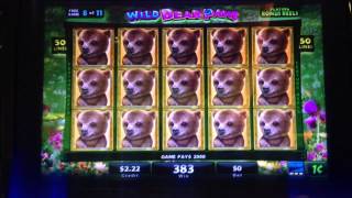 Wild Bear Paws Slot Machine  FREE SPIN BONUS FEATURE amp LINE HIT [upl. by Yesima]