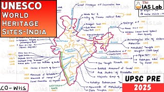 43 UNESCO World Heritage Sites in India  India Mapping Series [upl. by Aenahs]