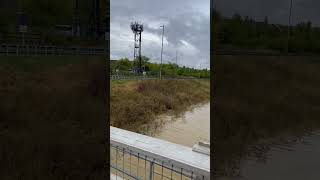 Road completely submerged after flood in Bedford UK [upl. by Emmalyn]