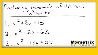 Factoring Trinomials of the Form x2bxc [upl. by Alicirp]