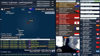 20211111 063519 UTC  M 50  Kermadec Islands New Zealand  Force Thirteen Earthquakes [upl. by Potash498]