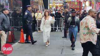 Eva Longoria Stuns In White Skirt And Shirt While Leaving Good Morning America In New York City [upl. by Abisia611]