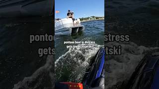 pontoon gets towed by jetski jetski boating boat pontoon lake lakelife fail fails epicfail [upl. by Grayce]