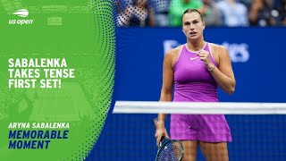 Aryna Sabalenka Takes the First Set in Style  2024 US Open [upl. by Aititel]